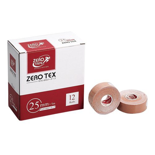 【５個セット】 ゼロ・テックス キネシオロジーテープ 25mm*5m 12巻×５個セット 【mor】【ご注文後発送までに2週間前後頂戴する場合がご