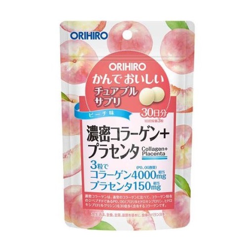 【２０個セット】 オリヒロ かんでおいしいチュアブルサプリ 濃密コラーゲン+プラセンタ(90粒入)×２０個セット【ori】※軽減税率対象品の通販は