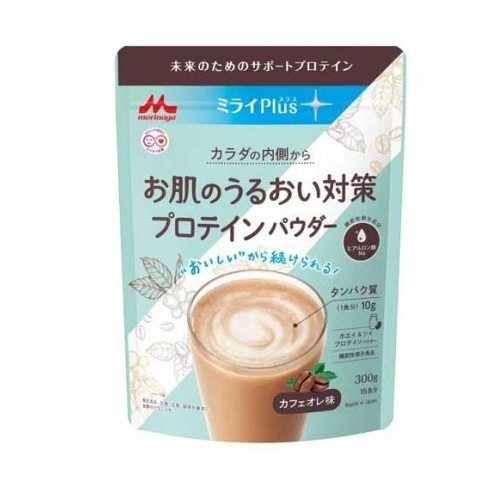 【１０個セット】 森永乳業 ミライPlus おなかの脂肪対策 プロテインパウダー カフェオレ(300g)×１０個セット※軽減税率対象品
