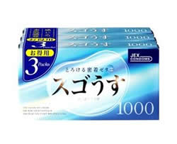 【２０個セット】【３個パック♪】JEX スゴうす　1000 コンドーム　１２個入り×３個パック×２０個セット