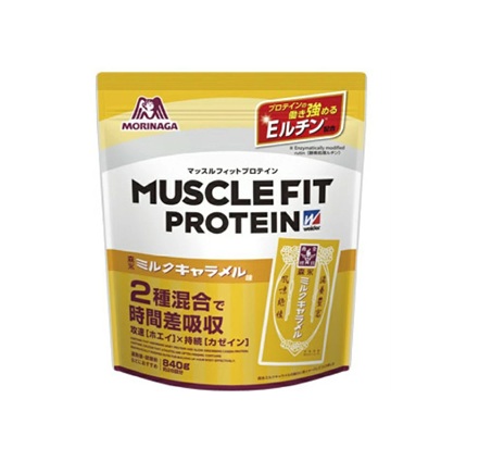 【５個セット】 森永 ウイダー マッスルフィットプロテイン ミルクキャラメル味(840g)×５個セット※軽減税率対象品