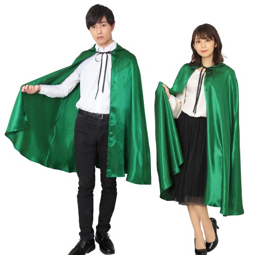 ハロウィンコスプレ 緑マント 仮装パーティ 劇 かっこいいマント グリーン グリーンマント ハロウィン コスプレ フード付き ケープ ローブ