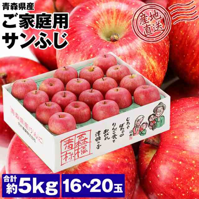青森県産 サンふじ りんご 家庭用 5kg 産地直送 リンゴ 林檎 - 果物