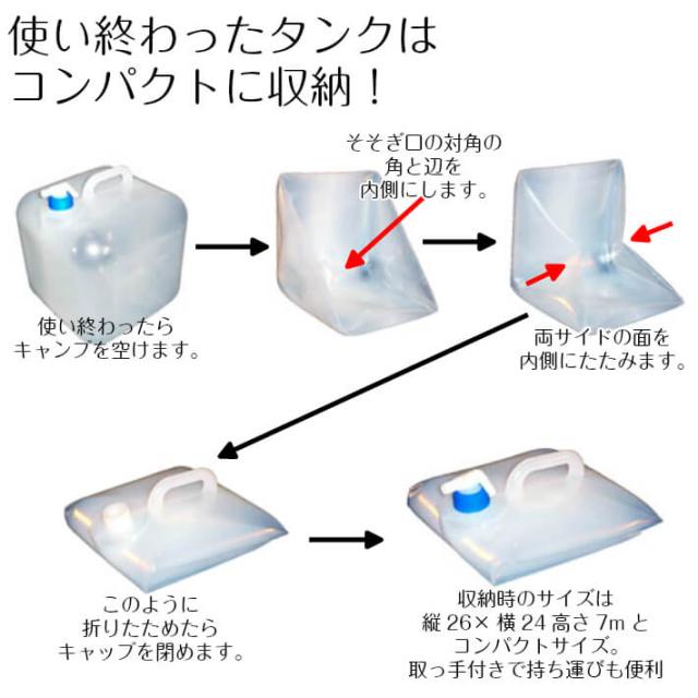 防災セット 折りたたみウォータータンク キャリーカートセット 給水