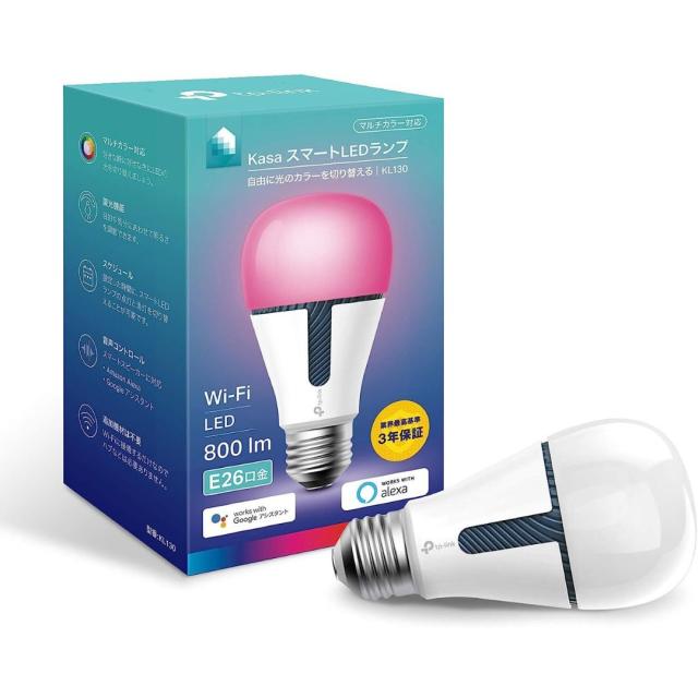 KASA スマートLEDランプ マルチカラー対応 3年保証 KL13 TP-Link 対応 1600万色 E26 Echo シリーズ