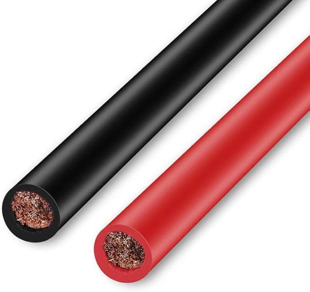 【KIVケーブル 22SQ 8mm端子付き 5m(赤黒2本セット)】 【送料無料】 KIVコード KIV線 バッテリー インバーター接続ケーブル 4AWG　バッテリーケーブル ビニル絶縁電線 制御盤内配線 接続防水加工済み 丸型圧着端子 並列ケーブル pk_7