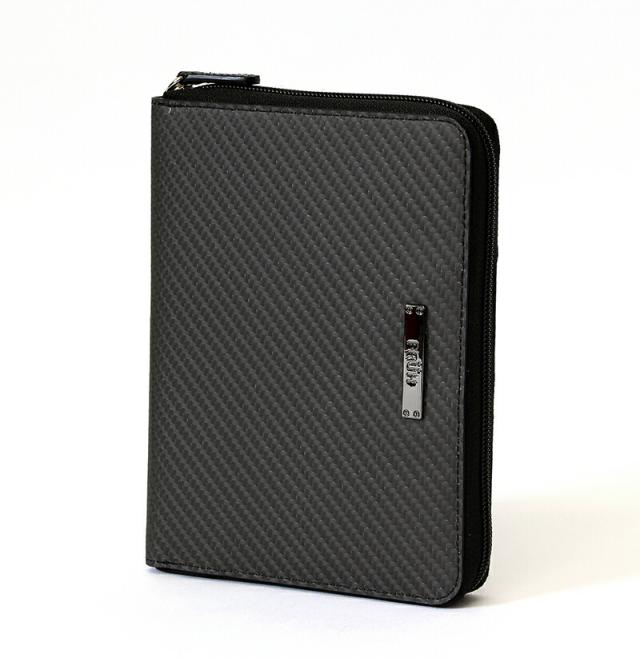 マルチケース お薬手帳 パスポートケース 二つ折り カーボン 【FRUH