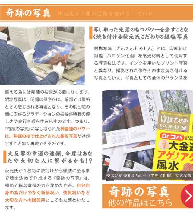 開運フォト 開運写真 秋元隆良 奇跡の写真 開運 幸運 送料無料 【奇跡の写真「金龍」】【送料無料】 スピリチュアルフォトグラファー 開｜au PAY  マーケット