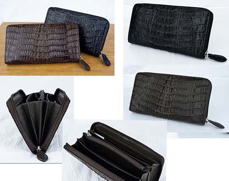 長財布 財布 さいふ ファスナー ワニ革 男女兼用 【カイマン コの字ファスナー長財布】【送料無料】 海外旅行や手ぶらで出歩く方には嬉しいミニバッグのような機能性 mate の通販は