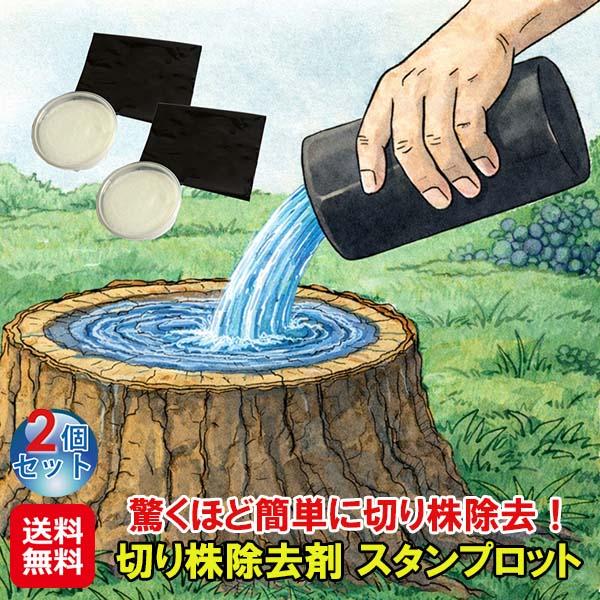 【切り株除去剤　スタンプロット2個組】【送料無料】 切り株処理剤 切り株の処理 切り株除去 溶液 繊維 分解 安心成分 ガーデニング 庭 手入れ 日本製 dap
