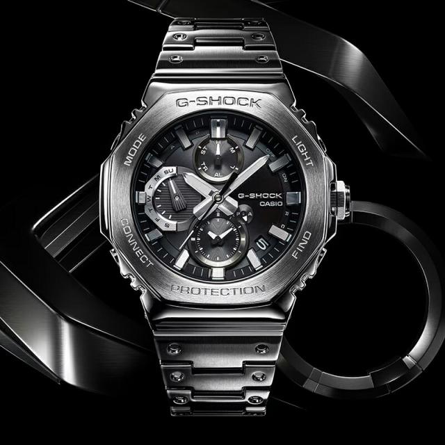 【カシオ Ｇショック フルメタル クロノグラフ GMC-B2100 SERIES (GMC-B2100D-1AJF)】【送料無料】CASIO G-SHOCK 八角形 ステンレス タフソーラー ソーラー 腕時計 時計 ウォッチ アナデジ メンズ メタル ブラック シルバー Bluetooth 正規販売店 tk_1