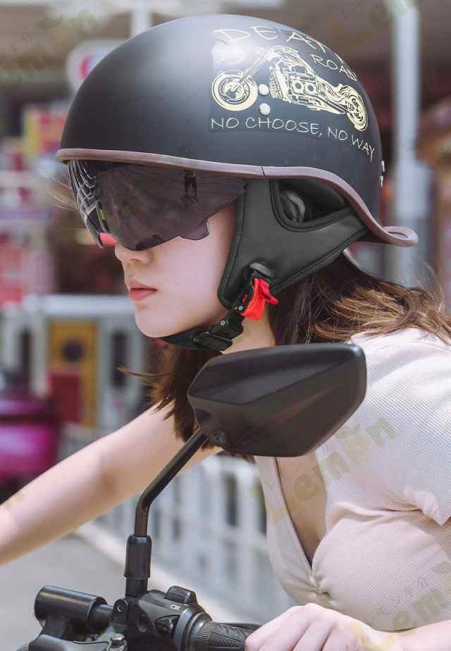 バイクヘルメット ハーレー ヘルメット ハーフ 半キャップヘルメット レトロ 夏