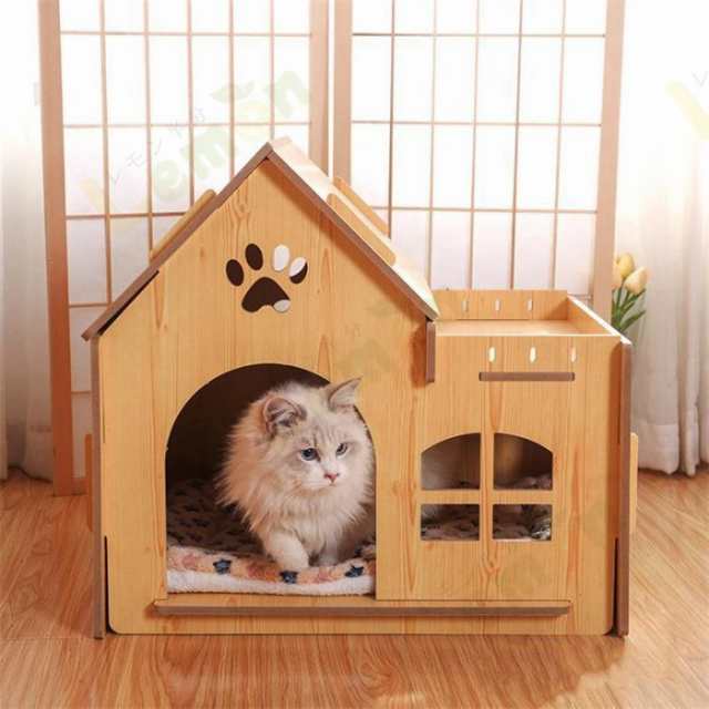 キャットハウス 猫用 別荘 一戸建て ペット用品 ペットベッド 小型犬