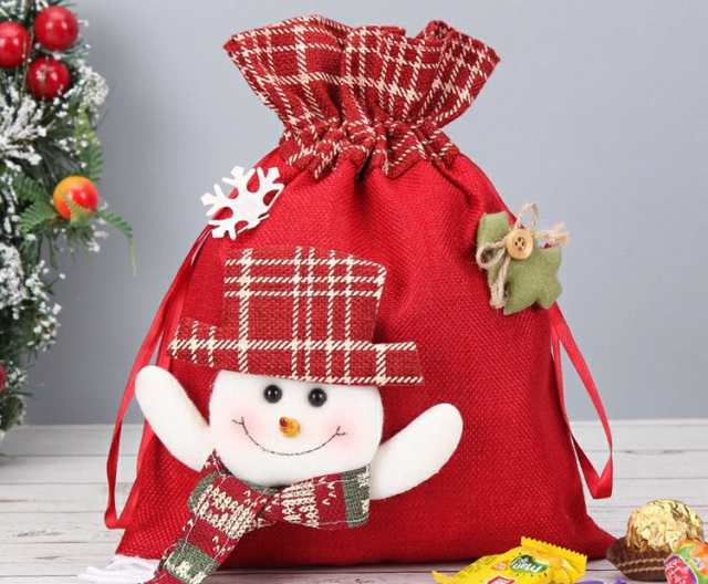 3点セット クリスマスプレゼント袋 大サイズ 28cm×22 ギフトバッグ ラッピング サンタ トナカイ 雪だるま  プレゼント/キャンディ/お菓子｜au PAY マーケット