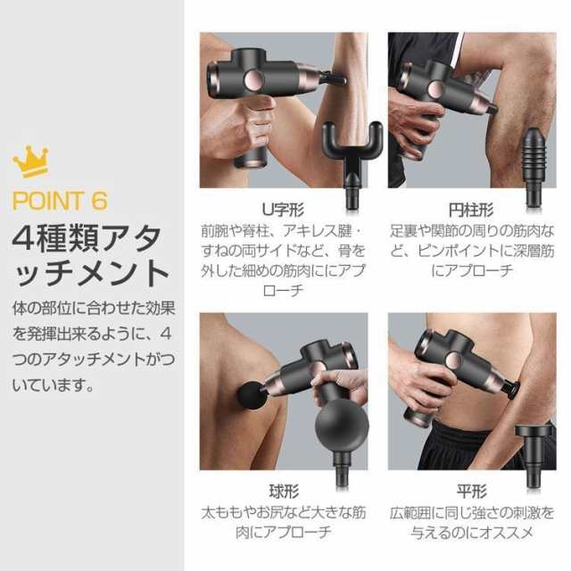 電動筋膜リリース マッサージ器 ガン 軽量 健康グッズ 小型 肩こり 足 腰 全身 女性 男性 電動マッサージガン タッチ操作 腰こり 静音  疲の通販はau PAY マーケット - Hanayagi shop