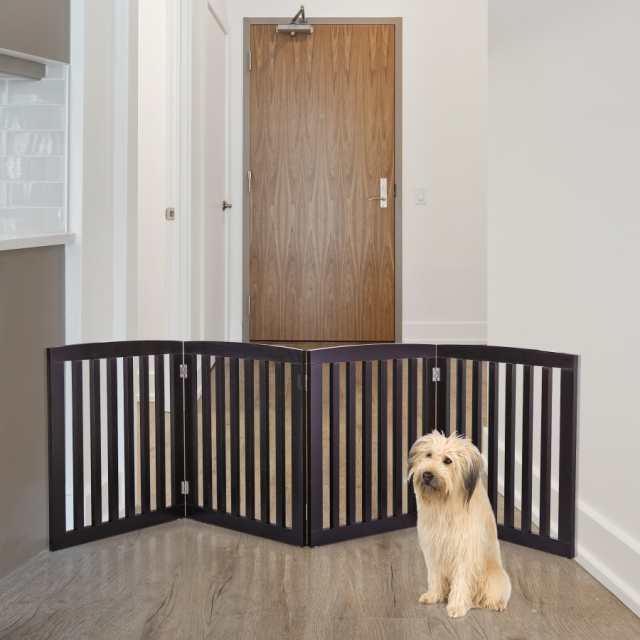質店 unipaws 木製犬用ゲート、折り式バリア、ペット用家具フェンス
