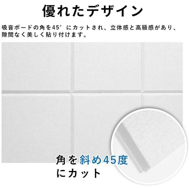 吸音材 壁 吸音ボード 防音材 30*30cm 48枚セット 厚さ0.9