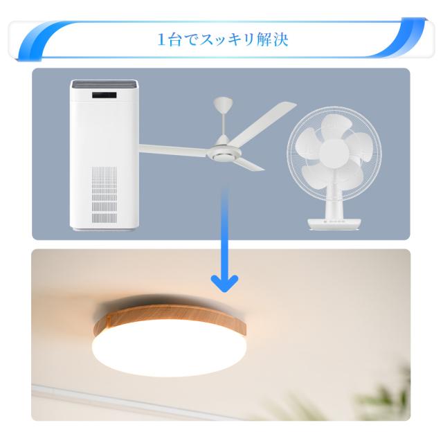 UZUKAZE 3 ナチュラル★最新モデル★特典/交換フィルター★ 空気清浄機能付 14畳対応 調光調色 おしゃれ スライマック シーリングファンライト シーリングライト 羽なし LED ライト ウズカゼ リビング 天井照明 Amazon Echo Googlehome対応 音声操作_10