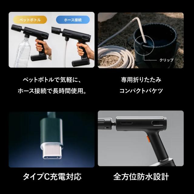 THE HYDRO CLEANER HANDY POWER 小型高圧洗浄機 高圧洗浄機 コードレス ペットボトル コンパクト 軽量 小型 充電式 洗浄機 ハンディ型 ハンディタイプ 電源不要 水道接続不要 ワイヤレス 家庭用 ポータブル高圧洗浄機 高圧洗浄 強力高圧洗浄機 谷村実業 送料無料_7