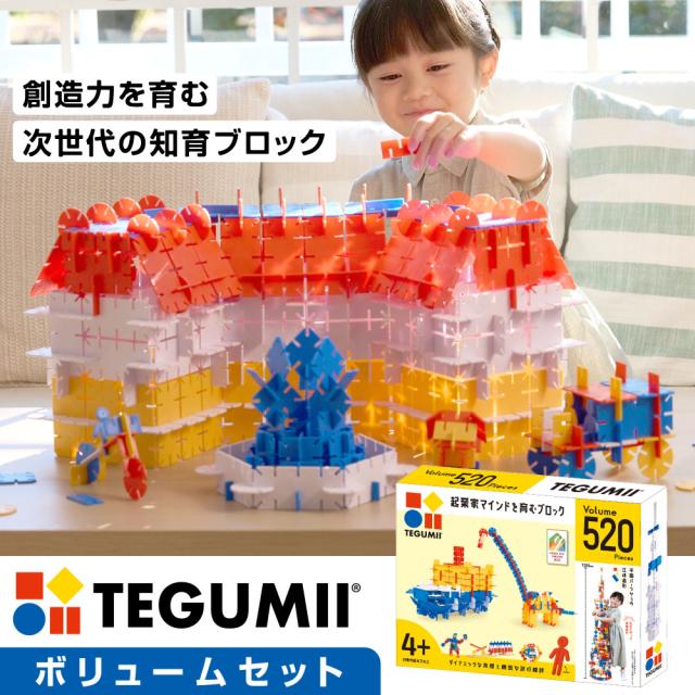 テグミー TEGUMII ボリュームセット520ピース ★グッドトイ受賞★ 知育玩具 ブロック 教育 知育おもちゃ 日本製 4歳から パズル 組み立て 分解 室内 遊び おもちゃ 知育ブロック 立体パズル 積み木 玩具 指先 STEM教育 学習 発育 創造 おすすめ 子供 幼児 エドギフト 送料無料