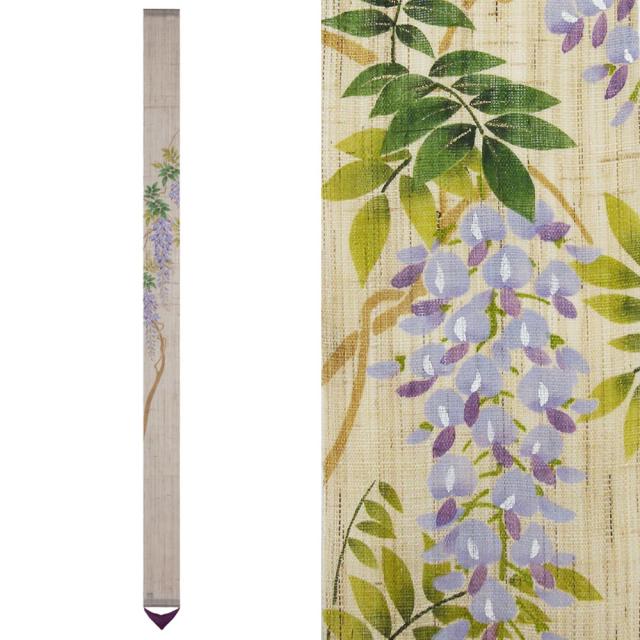 細タペストリー　藤紫　京都　洛柿庵　らくしあん　麻100%　和モダン　インテリアの通販は 6,078円