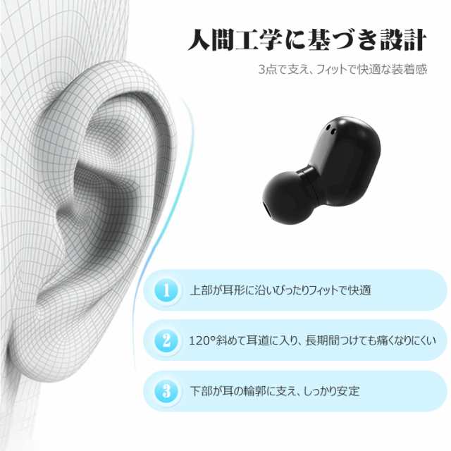 ワイヤレスイヤホン Bluetooth 5.0 ブルートゥース イヤホン 両耳 片耳