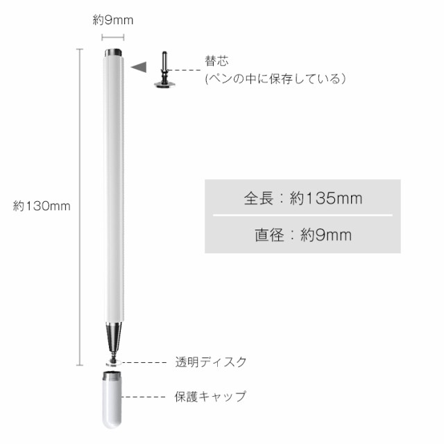 タッチペン スマホ タブレット iPad iPhone android iOS 対応 スタイラスペン スマートフォン 絵描き用 ゲーム イラスト  ゲーム 両側 極の通販はau PAY マーケット - YuHiRo