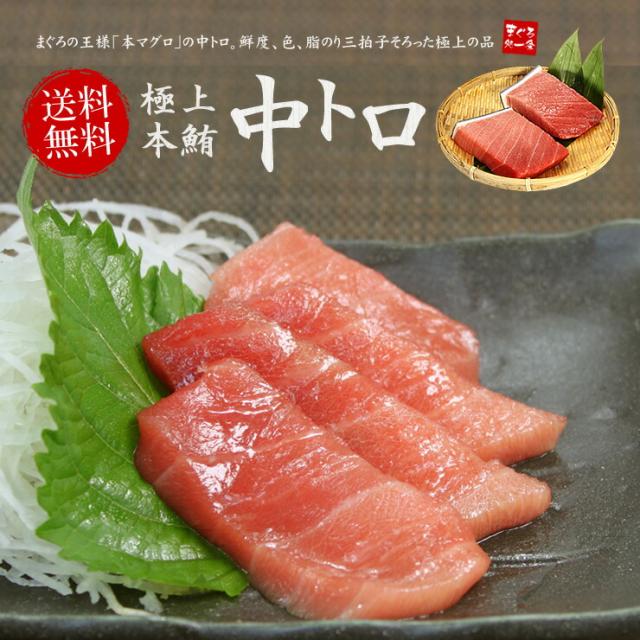 本マグロ極上中トロ300g 脂の甘みと濃厚赤身が見事なバランス 送料無料