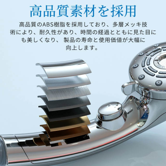 マイクロナノバブル シャワーヘッド 手元止水 6段階モード ミスト 節水