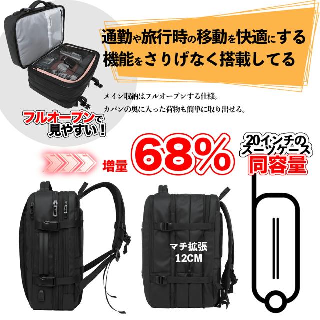 ビジネスリュック 大容量 ボックス型 メンズ レディース パソコン