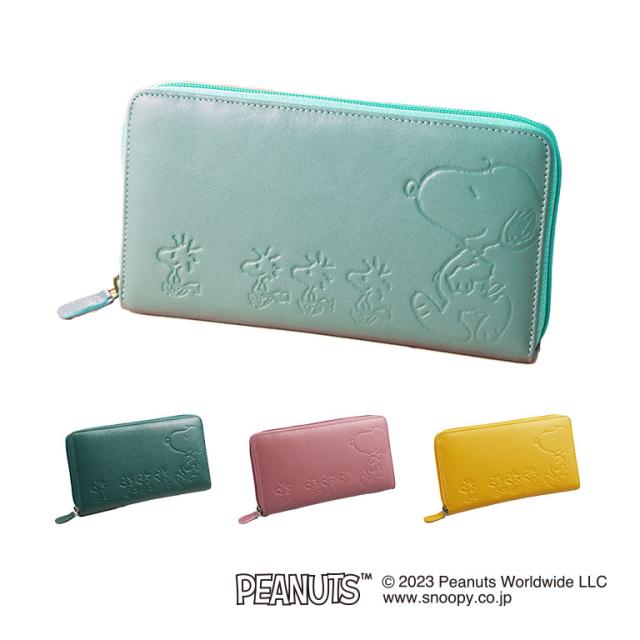 スヌーピー スマホが入る多機能財布 - 正規ライセンス品 正規品 スヌーピー SNOOPY ピーナッツ PEANUTS グッズ 長財布 ファスナー お札 小銭 スマホ カード 本革 牛革 プレゼント