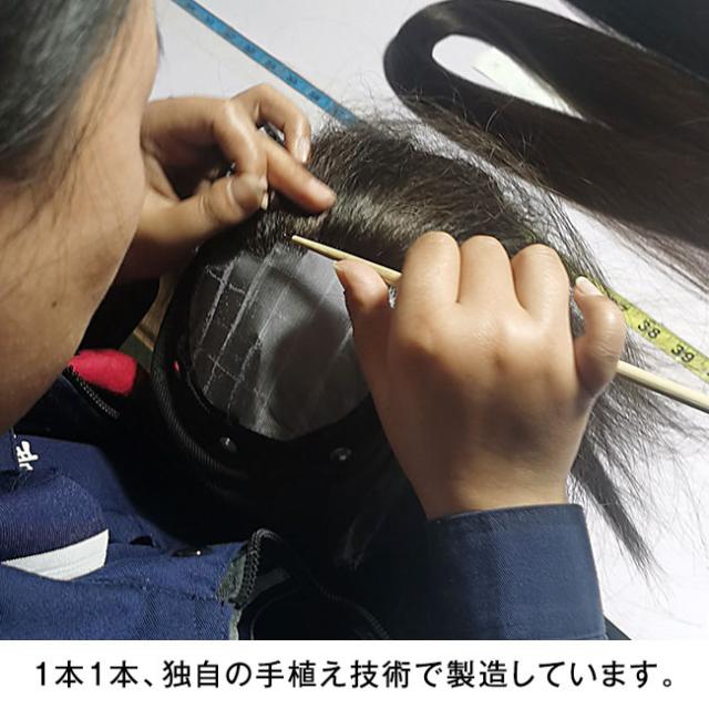 銀座サロン KAZUEウィッグ ラウンドポイントウィッグ - ダークブラウン マロンブラウン ホワイトグレー 部分 ウィッグ ポイントウィッグ かつら カツラ 女性 婦人 レディース 髪 毛 白髪 生え際 ボリュームアップ 前髪 軽い 人工地肌付き 112101_4