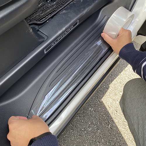 車用ボディ保護フィルム - キズ 汚れ サイドステップ ドアエッジ トランク サイドミラー 貼るだけ 簡単 透明 5cm×10mの通販は