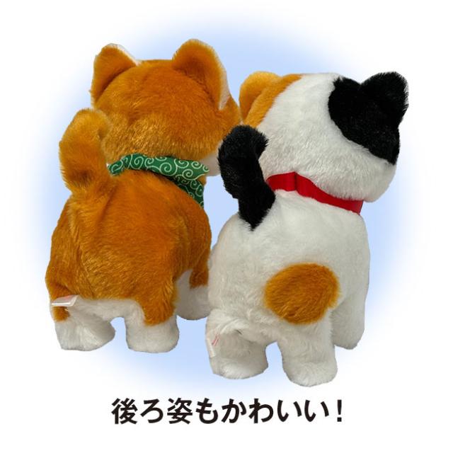 まねまねトコトコ ミケネコ&豆柴 2匹セット 電子ペット ぬいぐるみ