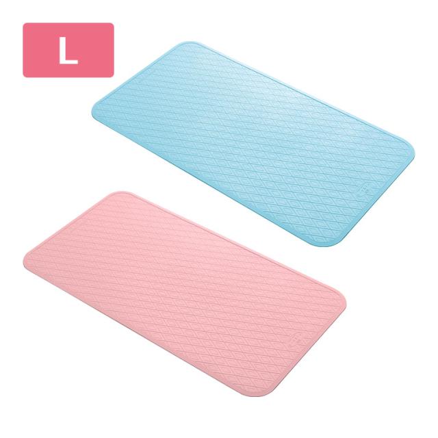 ずれない バスマット Lサイズ - 浴室内 浴槽内 マット お風呂 滑り止め 転倒 防止 介護 天然ゴム 洗い場 浴室内マット 浴槽内マット 日本製 ブルー ピンクの通販は 5,237円