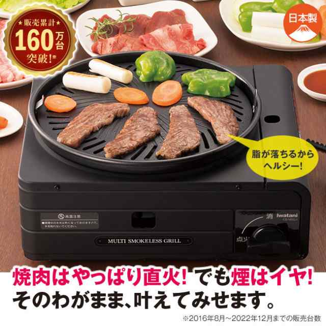 イワタニ マルチスモークレスグリル + ジュニアマルチプレート（ガラス蓋付き） - カセットコンロ 焼肉 プレート 煙 出ない  バーベキューの通販はau PAY マーケット - 悠遊ショップ au PAY マーケット店 | au PAY マーケット－通販サイト