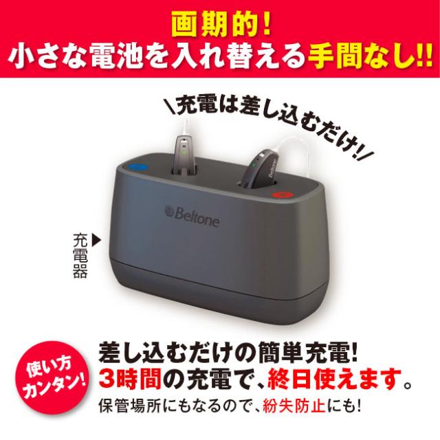電池交換不要 充電式 耳かけ型 デジタル補聴器 ACTOS RIC 片耳 - デジタル 補聴器 集音器 耳かけ 軽度 中度 高度 難聴 聞こえ 右耳 左耳 コンパクト 目立たない 高齢者 おすすめ 敬老の日 父の日 母の日 ギフト プレゼント Beltone Rely 63DW 200193_3
