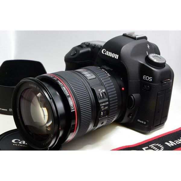 【中古】キヤノン Canon 5D Mark II 24-105mm F4L レンズセット 美品 ストラップ付