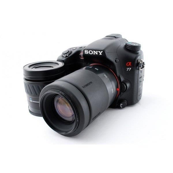 【中古】ソニー SONY α77 SLT-A77V 標準&望遠ダブルズームセット 美品 SDカード付き