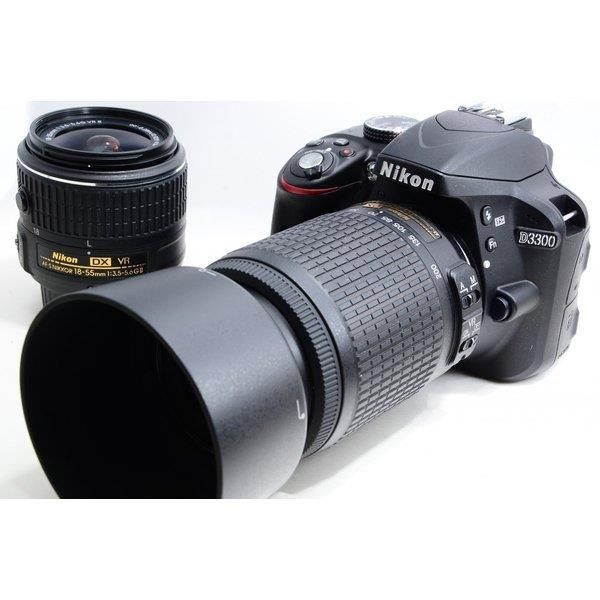 中古】ニコン Nikon D3300 標準&望遠ダブルレンズセット ブラック 美品 