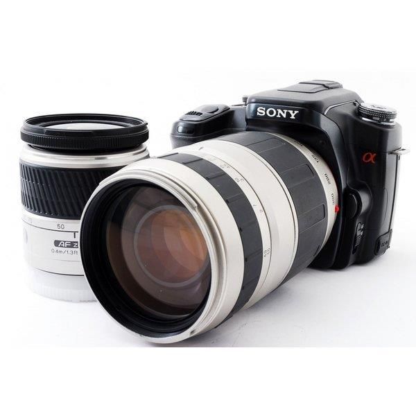 【中古】ソニー SONY α100 DSLR-A100 標準&望遠ダブルズームセット 美品 ストラップ付きの通販は