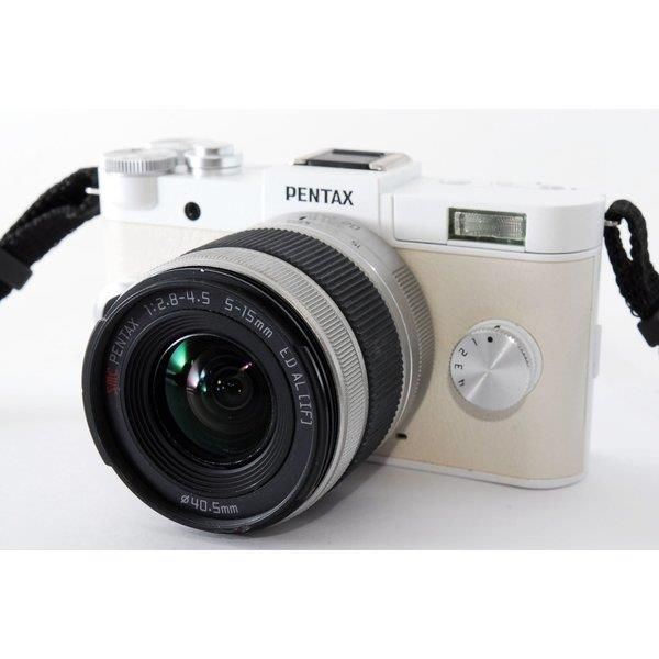 【中古】ペンタックス PENTAX Q-S1 レンズキット ホワイト 美品 超小型軽量  SDカードストラップ付きの通販は