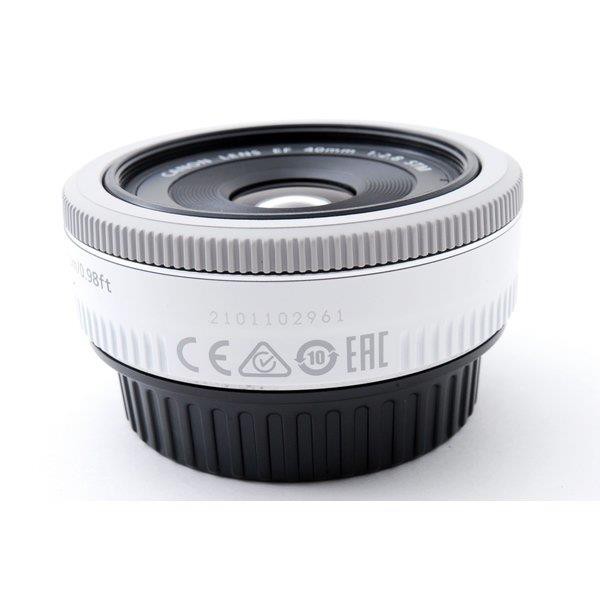 【中古】キヤノン Canon EF 40mm F2.8 STM ホワイト 美品 キヤノンEFマウント 単焦点