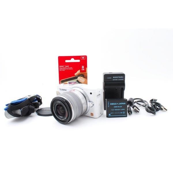 【中古】パナソニック Panasonic DMC-GF6 ホワイト レンズキット 美品 ストラップ SDカード付き 【中古】パナソニック Panasonic DMC-GF6 ホワイト レンズキット 美品 ストラップ SDカード付き