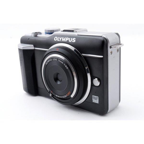 【中古】オリンパス OLYMPUS E-PL1 ブラック レンズセット 美品 SDカード付