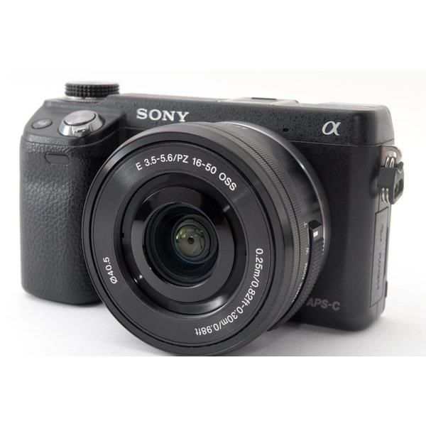 【中古】ソニー SONY NEX-6 レンズキット ブラック 美品 Wi-Fiでスマホへ転送 SDカードストラップ付き