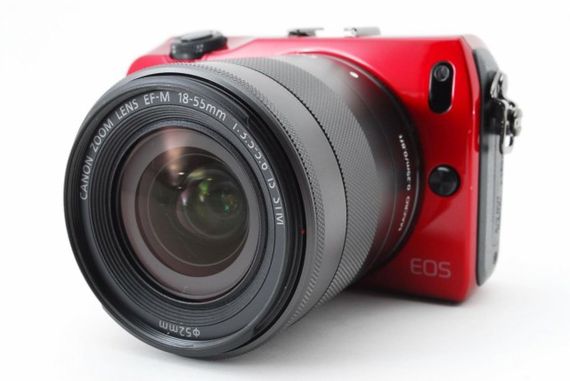 【中古】キヤノン Canon EOS M レッド レンズキット 美品 SDカード ストラップ付き