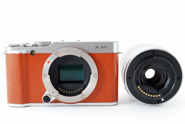 【中古】富士フイルム Fujifilm X-M1 ブラウン レンズキット 美品 Wi-Fiでスマホへ転送 チルト式液晶モニター SDカード付き