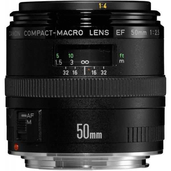 【中古】キヤノン Canon 単焦点マクロレンズ EF50mm F2.5 コンパクトマクロ フルサイズ対応