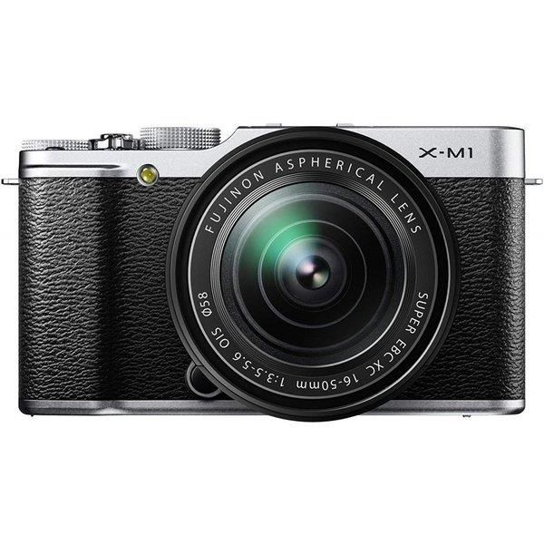 中古】フジフィルム FUJIFILM X-M1 レンズキット シルバー SDカード付き